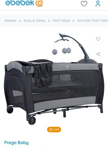 Prego Baby Gri Çok Katlı Park Yatak
