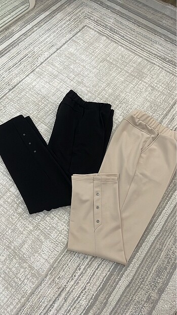 universal Beden siyah Renk Zımbalı kumaş pantalon