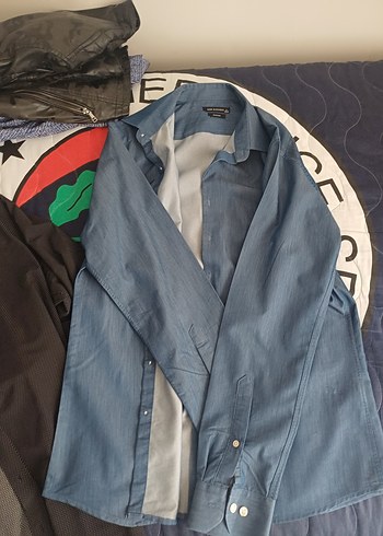 Düğmeli Erkek Denim Gömlek