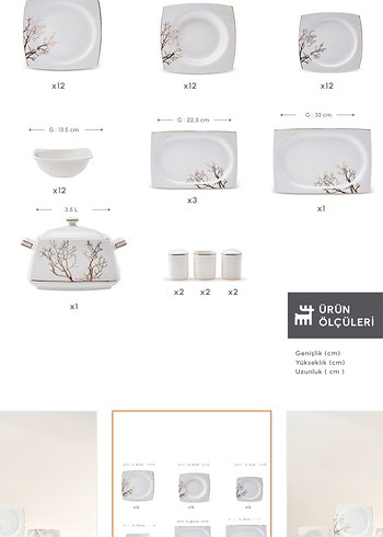 Beyaz Desenli Yemek Takımı Seti - Görsel 2