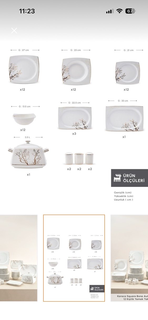 Beyaz Desenli Yemek Takımı Seti - Görsel 2