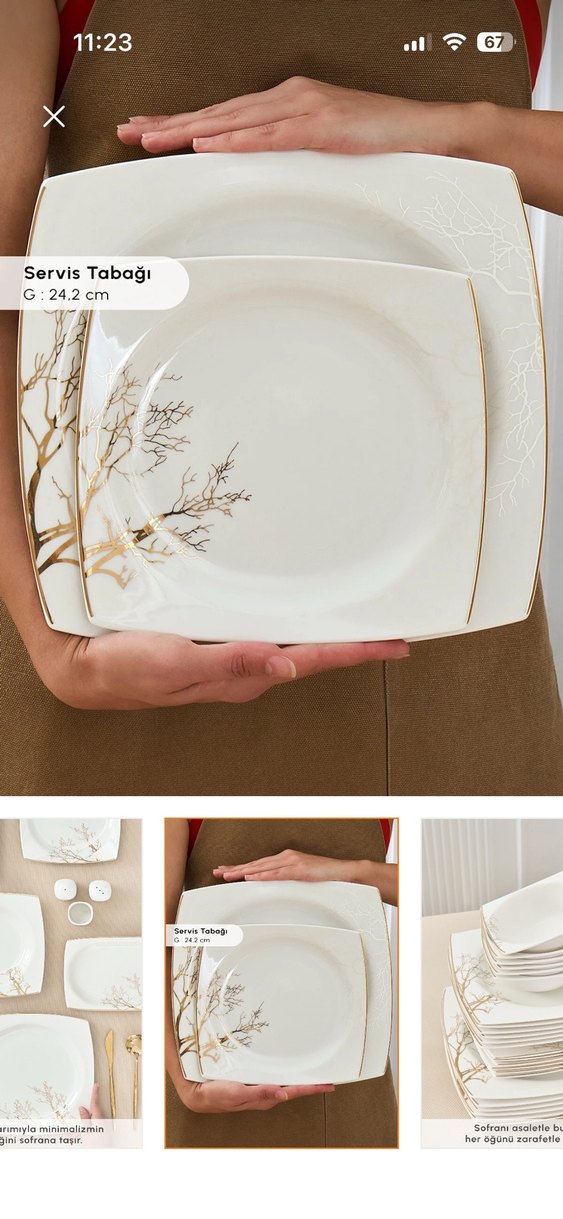 Beyaz Desenli Yemek Takımı Seti - Görsel 4