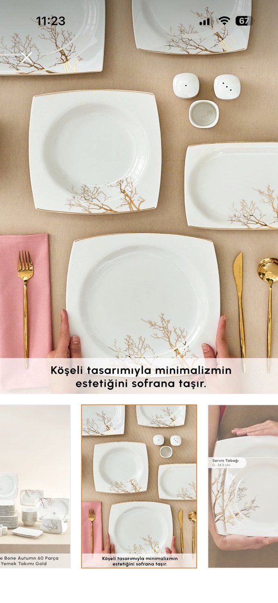Beyaz Desenli Yemek Takımı Seti - Görsel 3