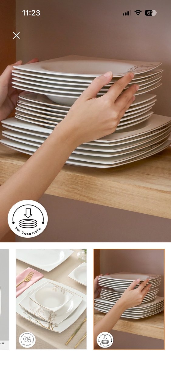 Beyaz Desenli Yemek Takımı Seti - Görsel 5