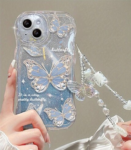 Glitter Simli Kelebek İphone 11 Kılıf