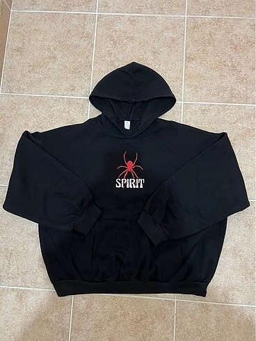 Spider Spirit - Gotik Polarlı Kapşonlu Sweatshirt