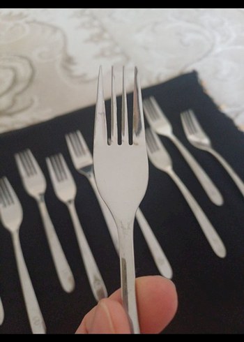 Gri-Beyaz 12 Parça Çatal Seti - Görsel 4