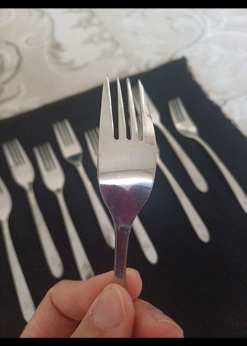 Gri-Beyaz 12 Parça Çatal Seti - Görsel 5