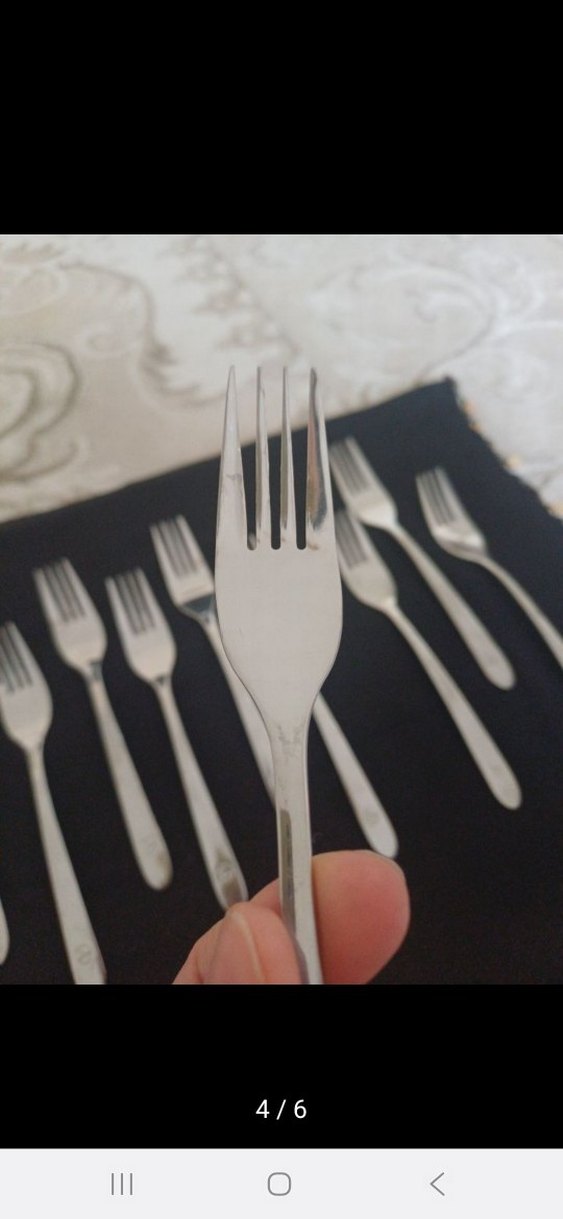 Gri-Beyaz 12 Parça Çatal Seti - Görsel 4