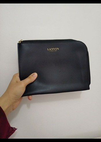 Lanvin Siyah Deri Makyaj Çantası - Görsel 4