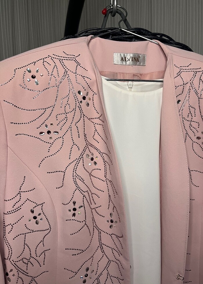 Alvina takım pudra rengi - Görsel 2