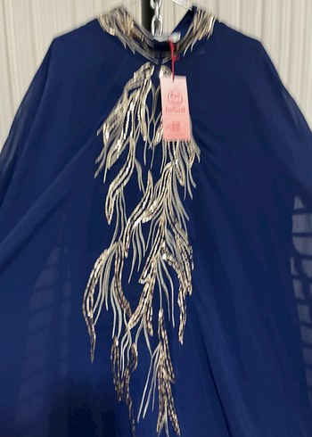 Nakışlı Lacivert Bohem Uzun Elbise - Görsel 2