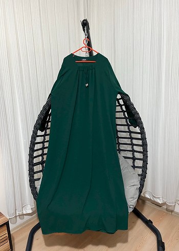 Yağ Yeşili , mor, koyu yeşil Uzun Drapeli Kadın Elbise - Görsel 3