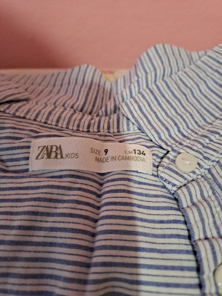 Nakışlı Mavi Pamuklu Uzun Kollu Gömlek - Görsel 4