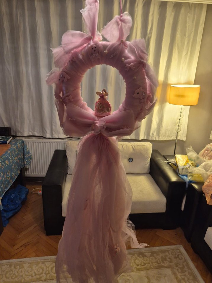 Pembe Nakışlı Uzun Hamile ve Emzirme Aksesuarı - Görsel 2