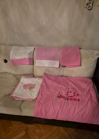 Nakışlı Pembe Çocuk Uyku Seti - Görsel 2