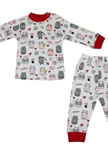 Pamuklu Çocuk Pijama Takımı 0-6, 6-12, 12-18, 18-24 Ay mevcut