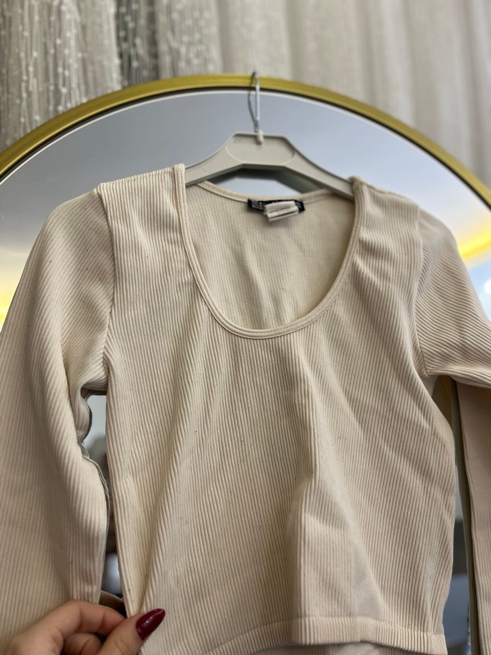 Düğmeli Bej Kolsuz Triko Elbise - Görsel 3