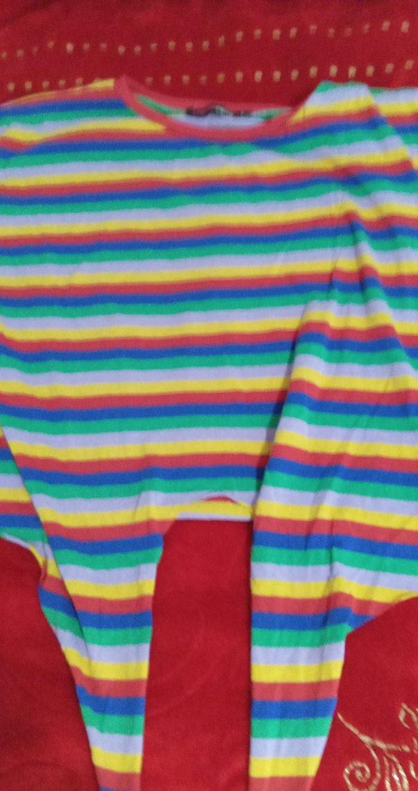 Renkli Bağlamalı Desenli  Tişört - Görsel 2