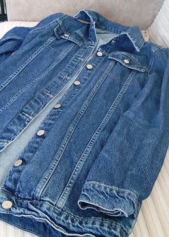 Düğmeli Mavi Kadın Denim Ceket