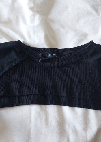 Trendyol & Milla Drapeli Siyah Pamuklu Uzun Kollu Sweatshirt