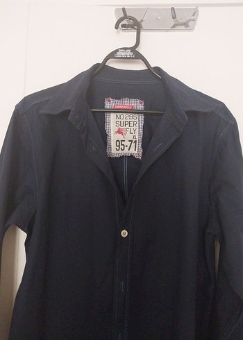 Erkek Lacivert Denim Gömlek Uzun Kollu - Görsel 2