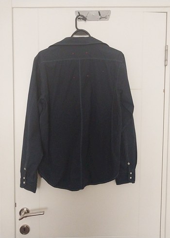 Erkek Lacivert Denim Gömlek Uzun Kollu - Görsel 3