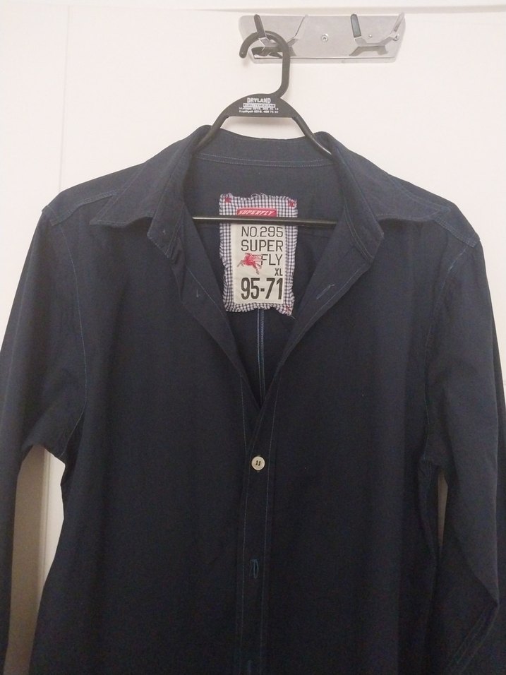 Erkek Lacivert Denim Gömlek Uzun Kollu - Görsel 2