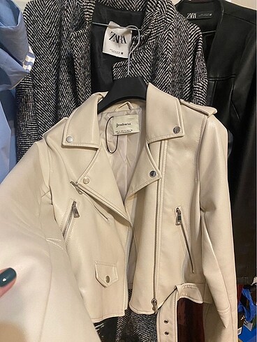 Stradivarius stradivarus deri biker ceket