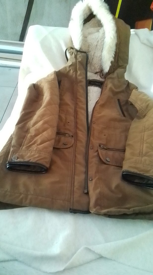 Kız Çocuk Kahverengi Süet Kürklü Kaban - Görsel 4