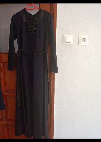 Uzun Siyah Gotik Kadın Elbise