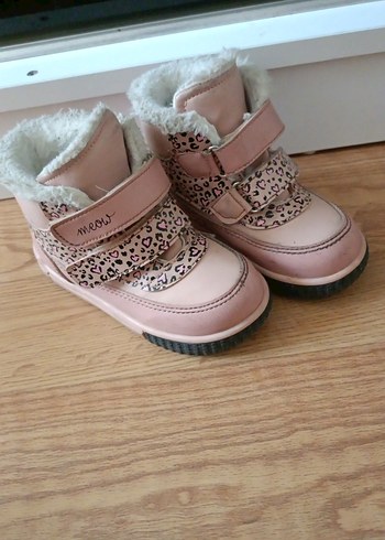 Pembe Leopar Desenli Kürklü Kız Botu - Görsel 2