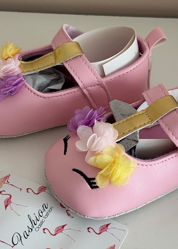 Pembe Çiçekli Bebek İlk Adım Ayakkabısı - Görsel 4