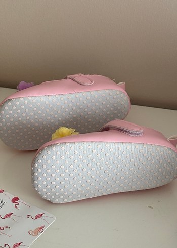 Pembe Çiçekli Bebek İlk Adım Ayakkabısı - Görsel 3