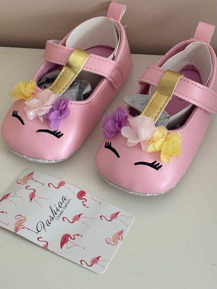 Pembe Çiçekli Bebek İlk Adım Ayakkabısı - Görsel 2