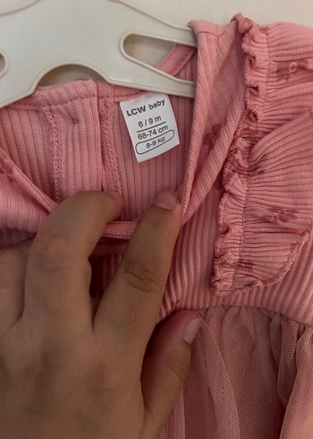 LC Waikiki Kız Çocuk Pembe Uzun Kollu Fırfırlı Elbise