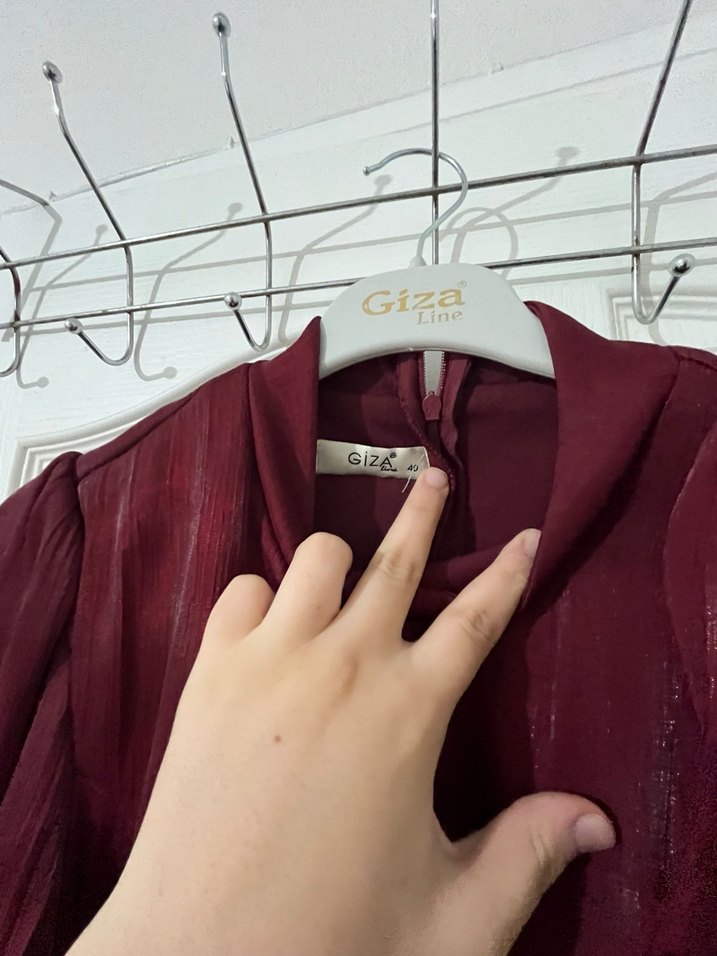 Tesettür bordo abiye - Görsel 2