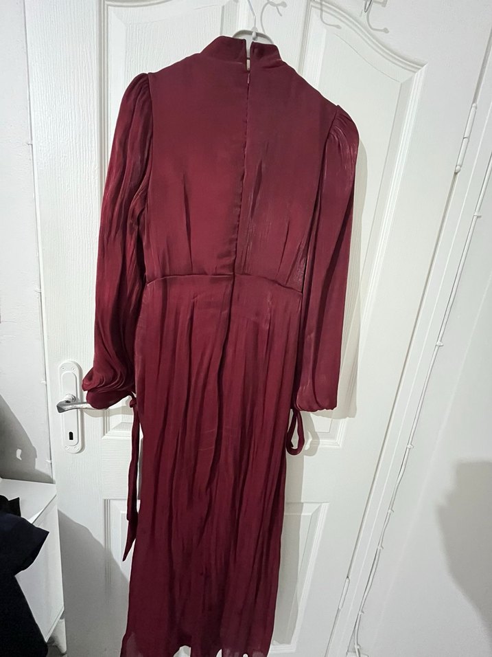 Tesettür bordo abiye - Görsel 4