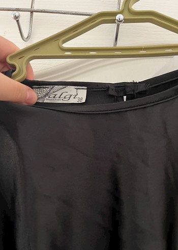 Siyah Parlak Uzun Kadın Abiye Elbise - Görsel 4