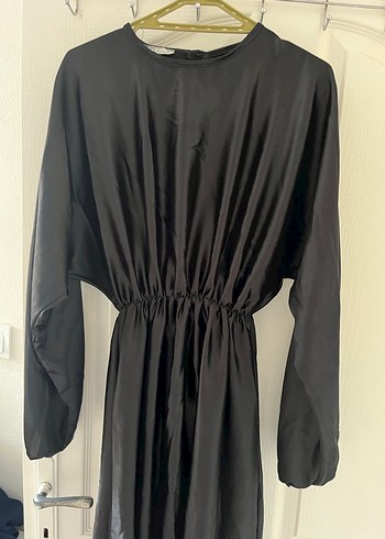 Siyah Parlak Uzun Kadın Abiye Elbise - Görsel 3