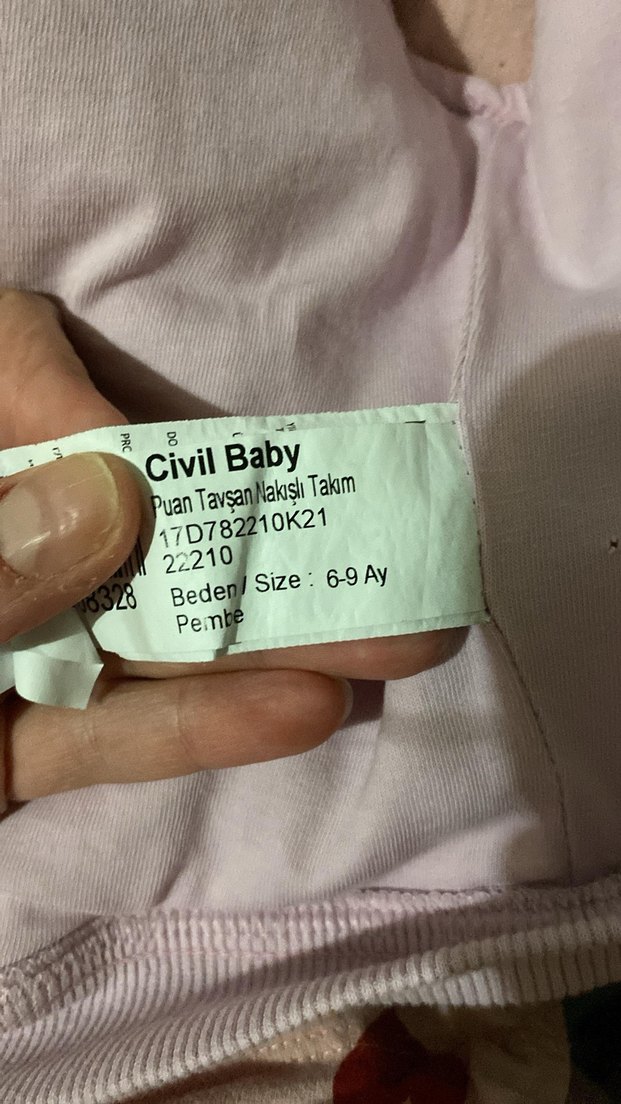 Civil Baby Pembe Tavşanlı Kapüşonlu Yelek - 6-9 Ay - Görsel 3