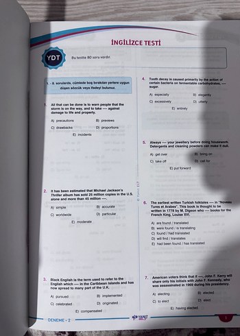 Skyward YKS-DİL 5 Deneme Sınavı Kitabı - Görsel 3