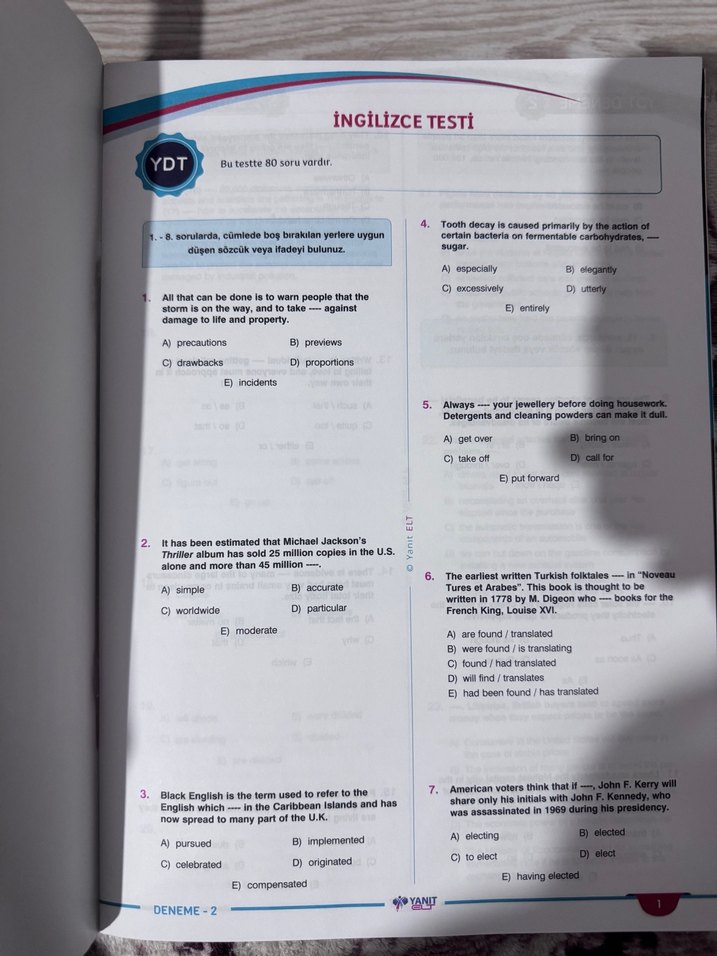 Skyward YKS-DİL 5 Deneme Sınavı Kitabı - Görsel 3