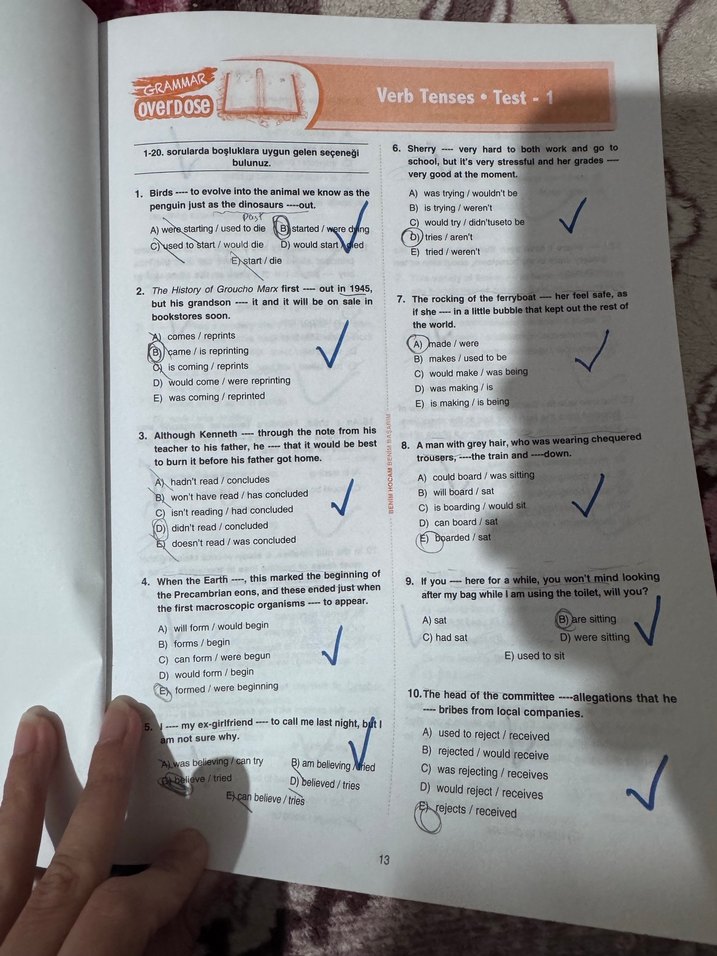 YDS-YÖKDİL-YKSDİL Grammar Overdose Soru Bankası - Görsel 5