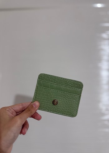 Yeşil Parlak Deri Kadın Cüzdanı Kartlık - Görsel 3