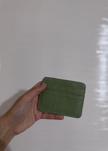 Yeşil Parlak Deri Kadın Cüzdanı Kartlık - Görsel 2