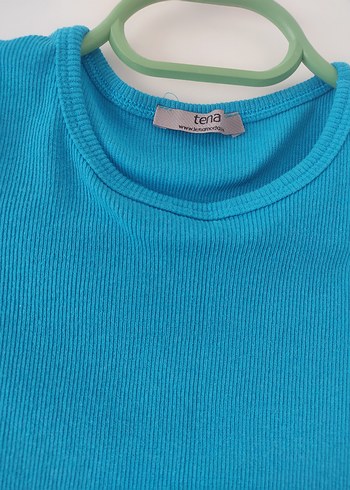 TENA Mavi Crop Tişör Standart Beden - Görsel 3