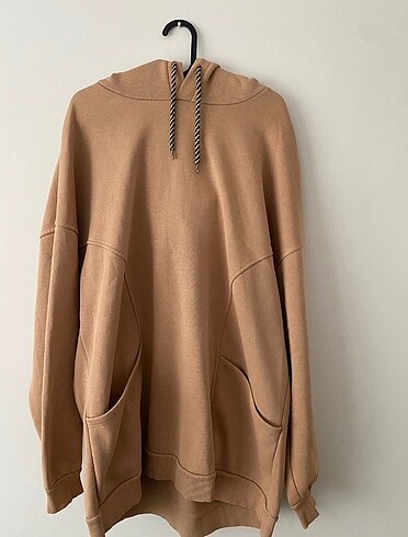 Colins kahverengi oversize sweatshirt - Görsel 2
