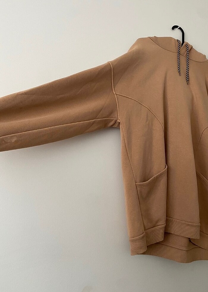 Colins kahverengi oversize sweatshirt - Görsel 3