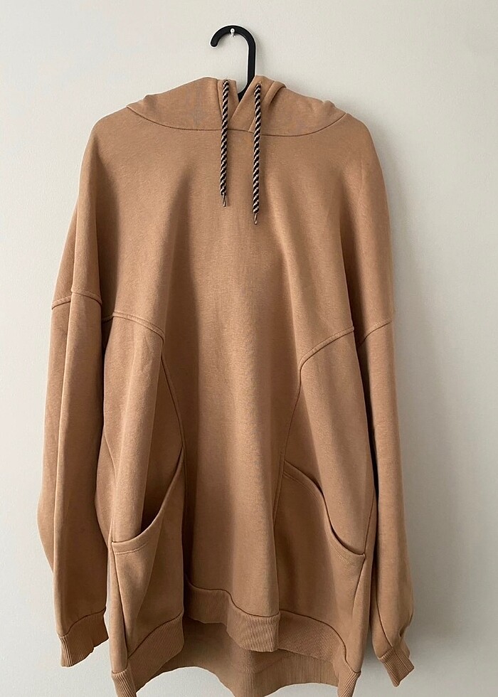 Colins kahverengi oversize sweatshirt - Görsel 2